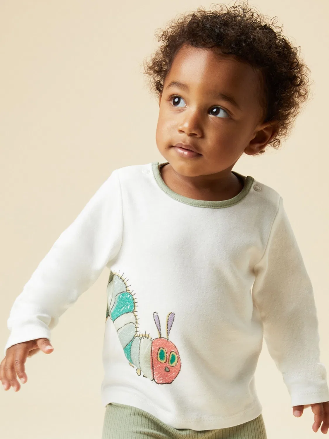 Футболка с длинным рукавом The Very Hungry Caterpillar Mori, кремовый