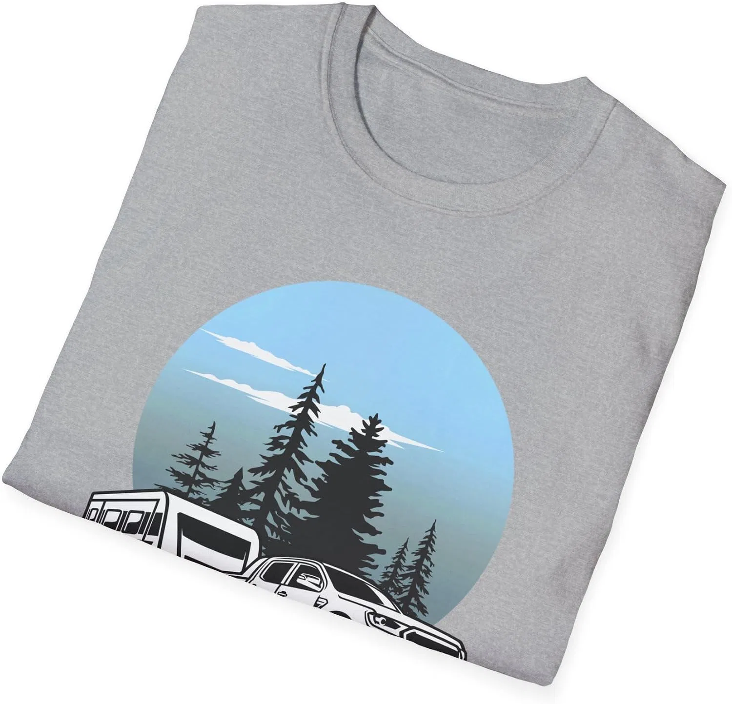Унисекс футболка с графическим принтом Home is Where You Park It Gildan 64000, Sport Grey — фото 4