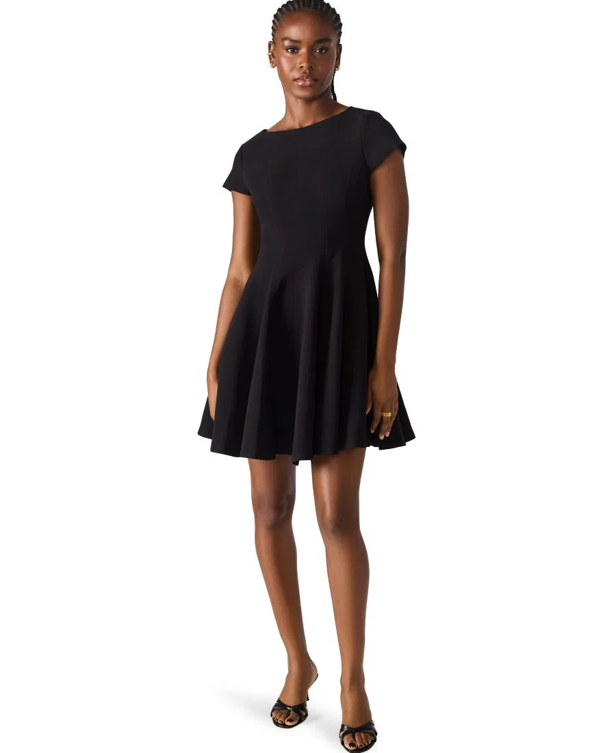 Платье-трапеция Nili с коротким рукавом Steve Madden, Black