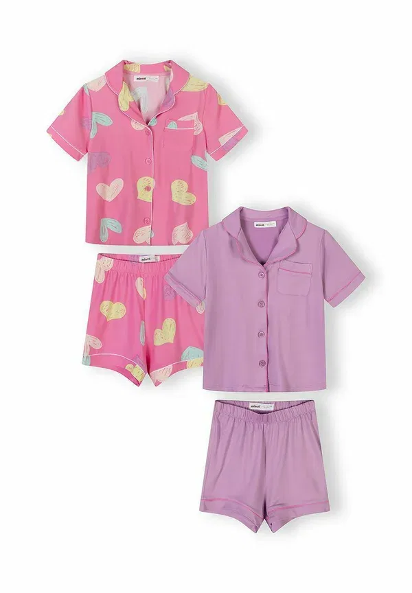 Пижамный комплект из 2 предметов с принтом, модель 2 pack set short sleeve, Minoti, Pink, Lilac, розовый/сиреневый — фото 2