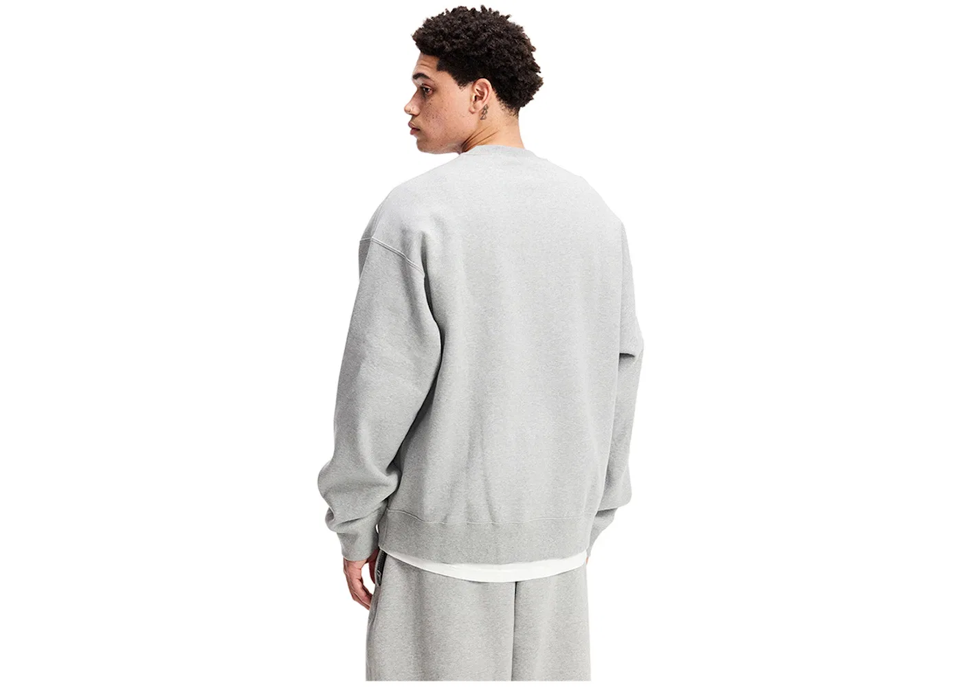 Мужской свитшот с вышивкой Crew Fleece Nike, Grey — фото 4