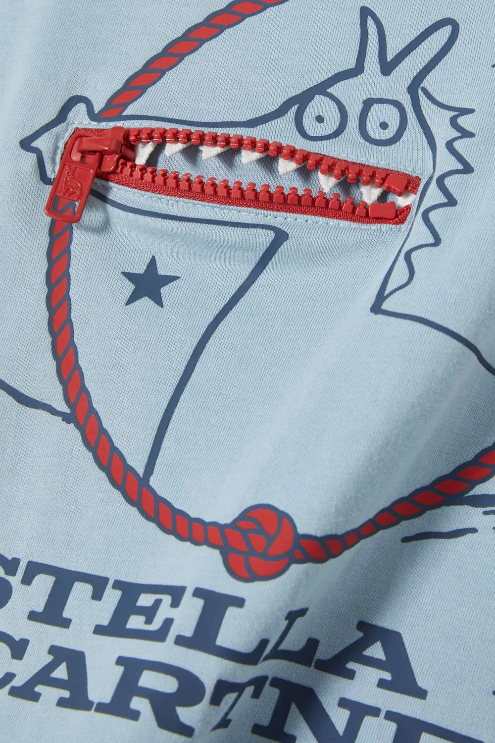 Футболка с принтом лошади и молнии Horse & Zip T-shirt Stella McCartney — фото 4