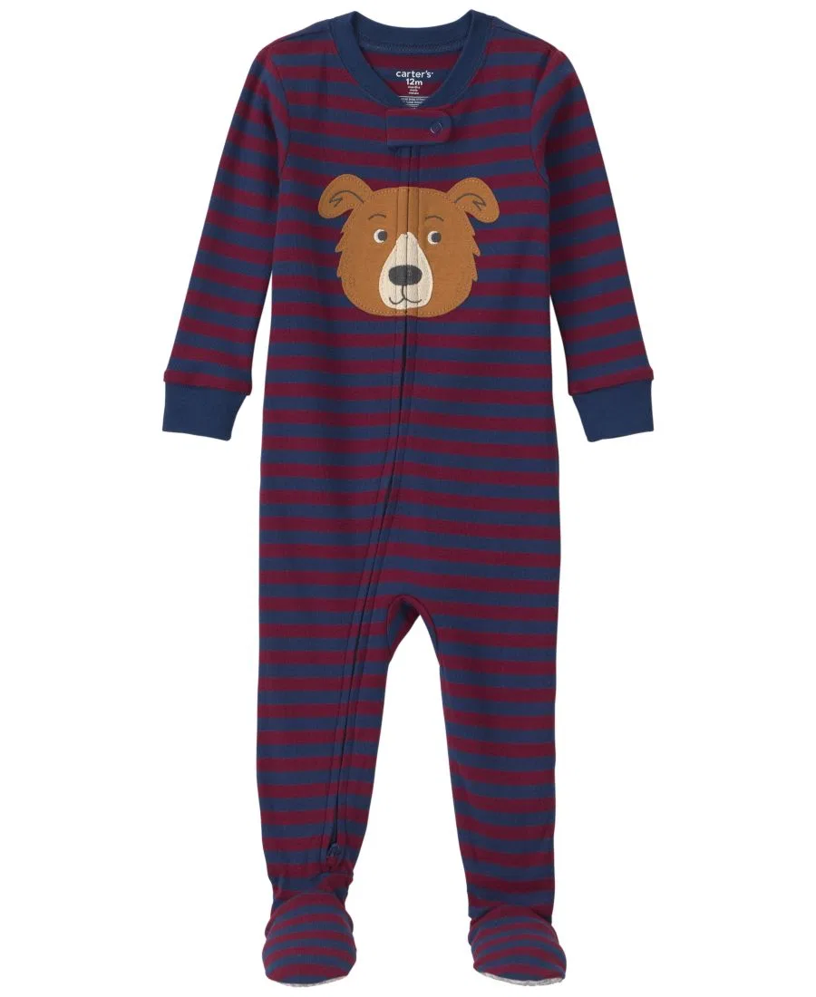 Детский комбинезон-пижама с принтом Dog Striped Carter's, Burgundy Blue