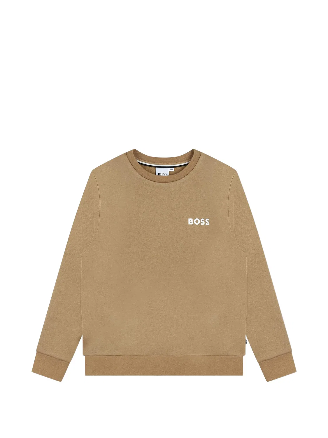 BOSS Свитшот с логотипом коричневый хлопок