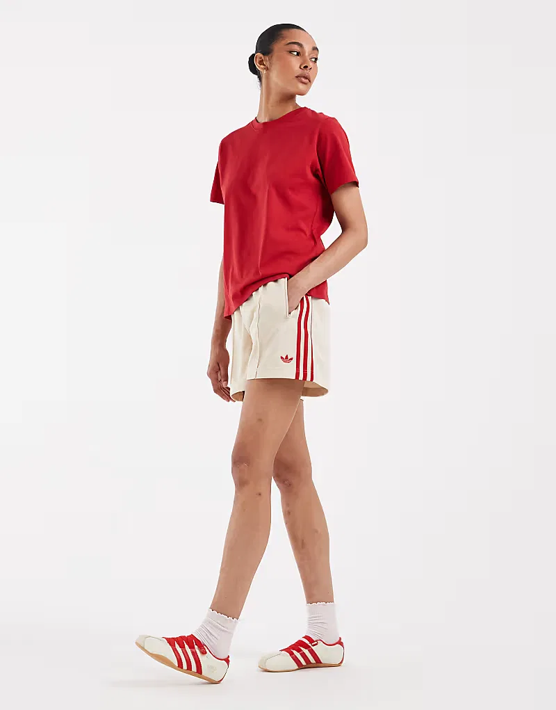Шорты Adidas Originals Firebird, кремовый и, красный — фото 2