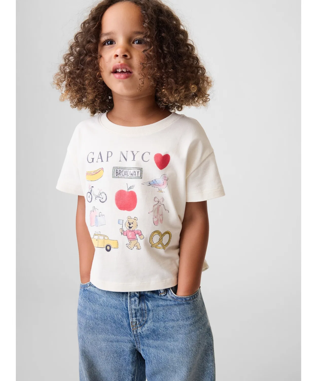 Детская футболка с принтом GAP NYC GAP, Ivory