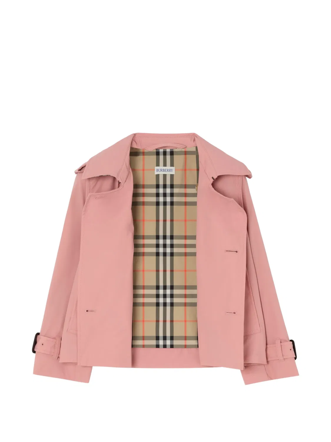 Тренч из нейлона Burberry Kids, розовый — фото 3