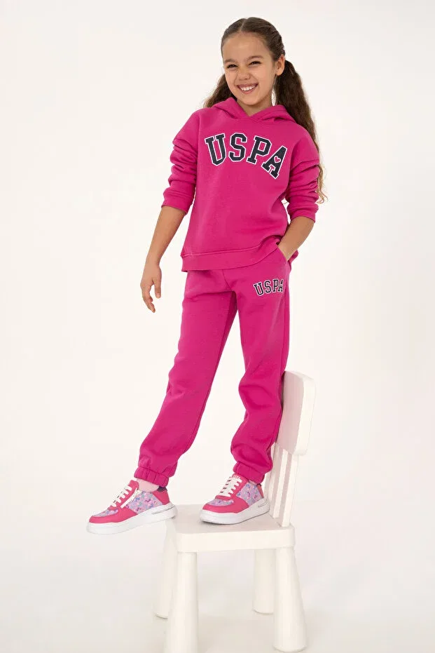 Детские спортивные штаны для девочек с длинным рубчиком U.S. Polo Assn., Pink