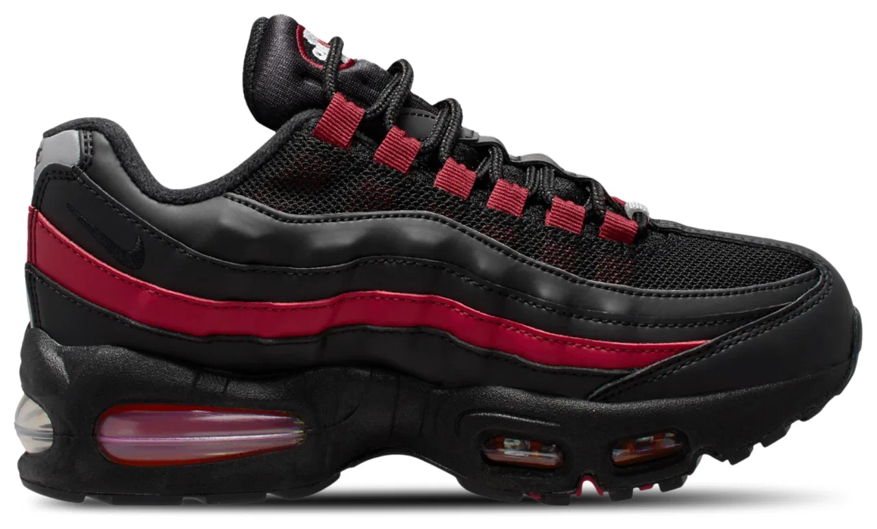 Кроссовки для мальчиков Air Max 95 BB Leather Nike, цвет Black/Wolf Grey/Crimson