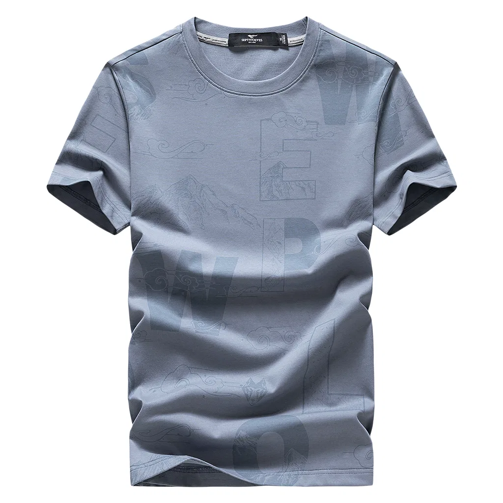 Детская футболка с круглым вырезом, прямой крой Gray Blue SEPTWOLVES