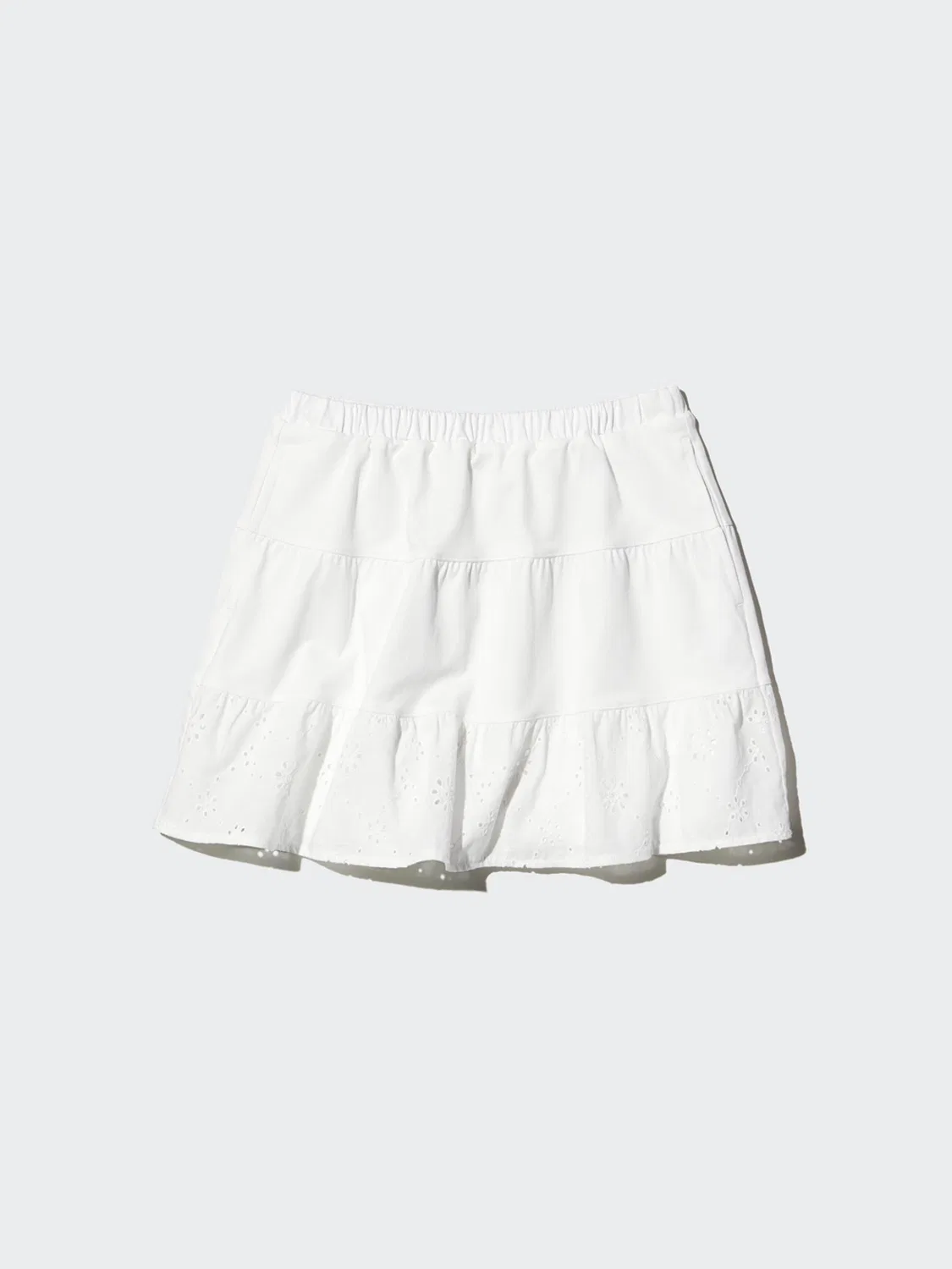 Юбка-шорты трикотажные с вышивкой Uniqlo, светло-фиолетовый — фото 2