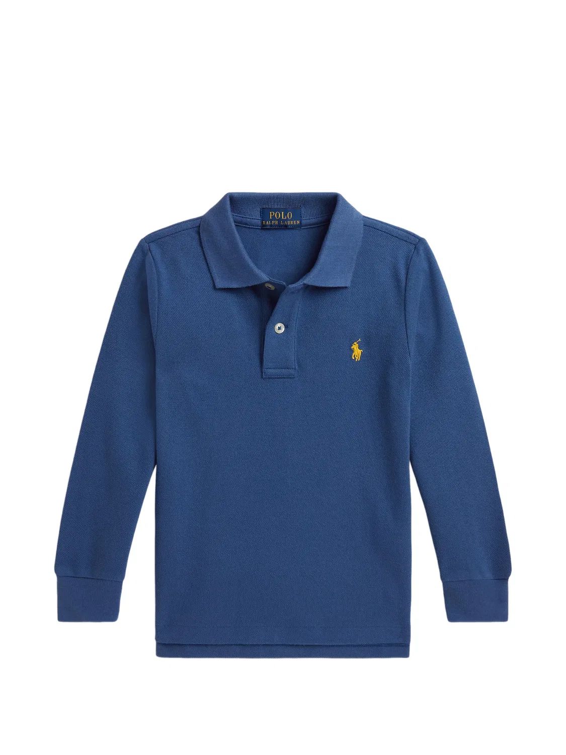 Сетчатая рубашка поло с длинными рукавами Polo Ralph Lauren Kids, синий
