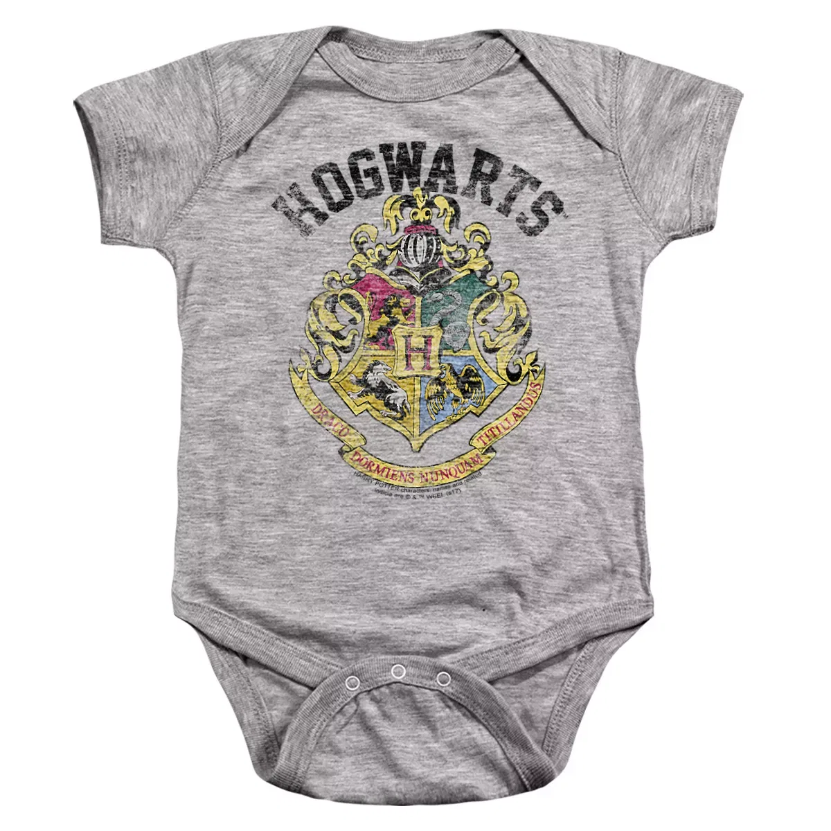 Детское боди с коротким рукавом с принтом Hogwarts Crest Harry Potter, Athletic Heather