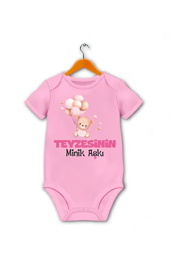 Детское боди для девочек с принтом Auntie Written Cactus Collection, Pink