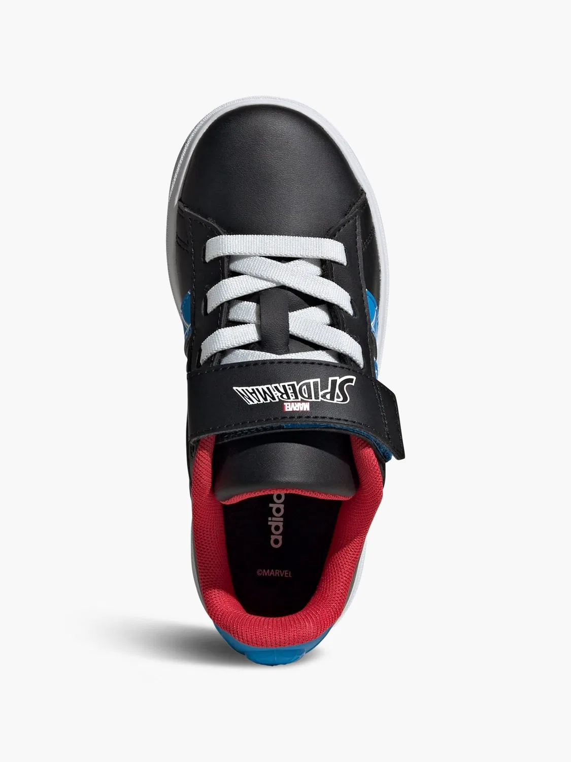 Детские кроссовки на липучках с пауком Adidas, черный — фото 2