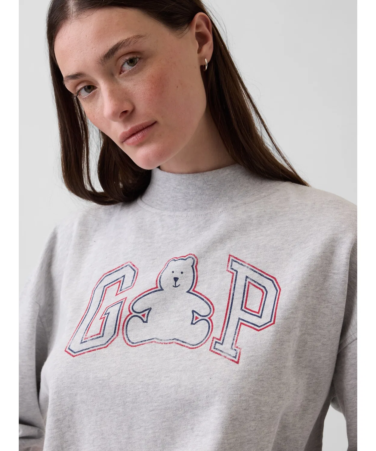 Женский свитшот оверсайз с длинным рукавомVintage Soft GAP, Navy — фото 3