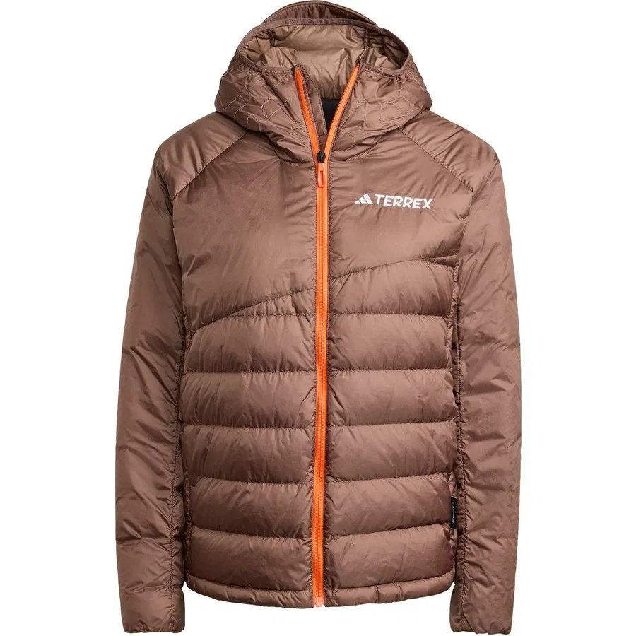 Женский утепленный пуховый горнолыжный пуховик с капюшоном Terrex Xperior ClimaWarm+ Down Hooded Jacket adidas, Фиолетовый — фото 3