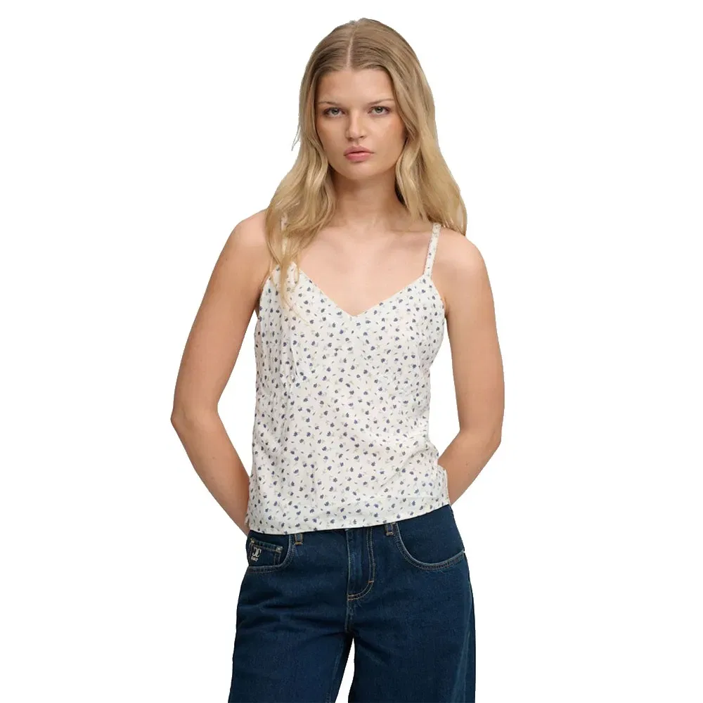 Топ без рукавов Cotton Cami Superdry, белый