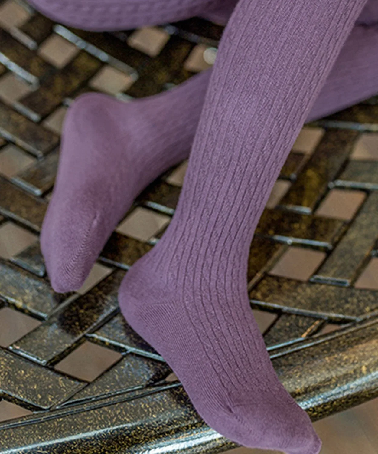 Детские колготки с эффектом скрученной резинки, модель Twisted Rib DAY CLOSET, Purple — фото 2