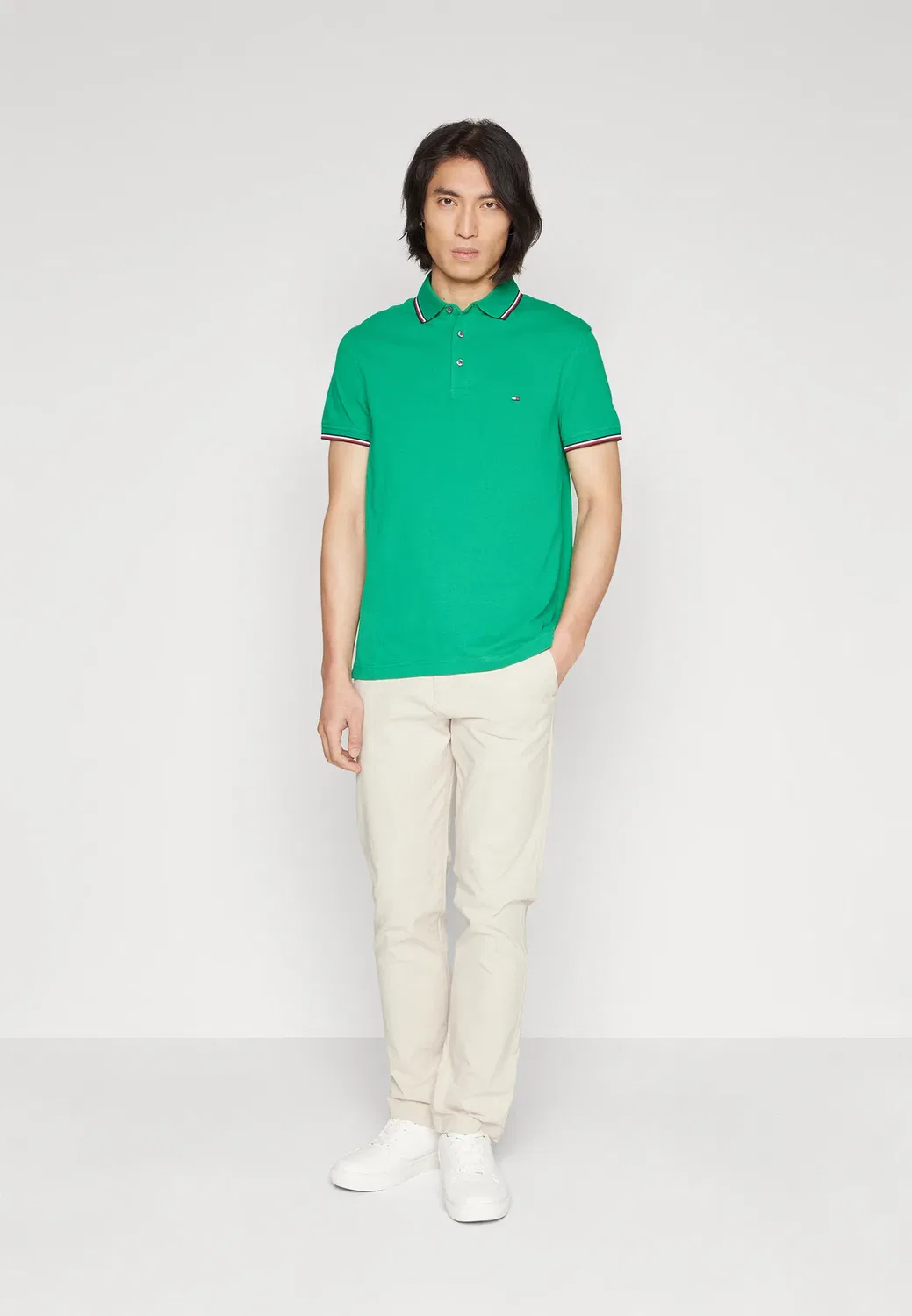 Узкая рубашка-поло с отворотом Tommy Hilfiger, Olympic Green — фото 2
