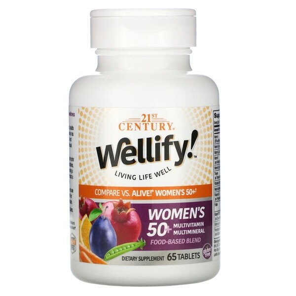 

Wellify, мультивитамины для женщин 50+, 65 таблеток, 21st Century