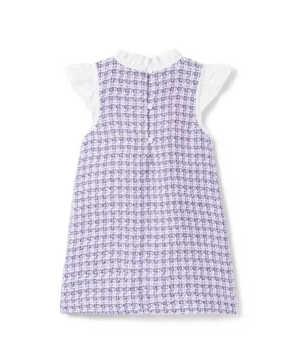 Детское платье для девочек с принтом The Tweed Bow Dress Janie And Jack, фиолетовый — фото 2