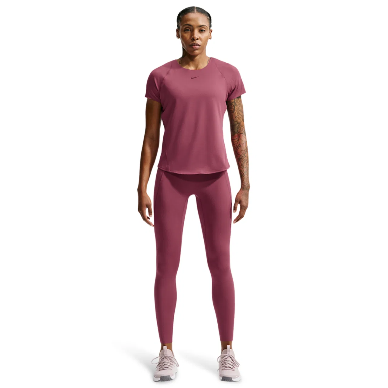 Женская футболка с коротким рукавом Nike Dri-FIT Universa, Mystic Dates/Pink Smoke — фото 4