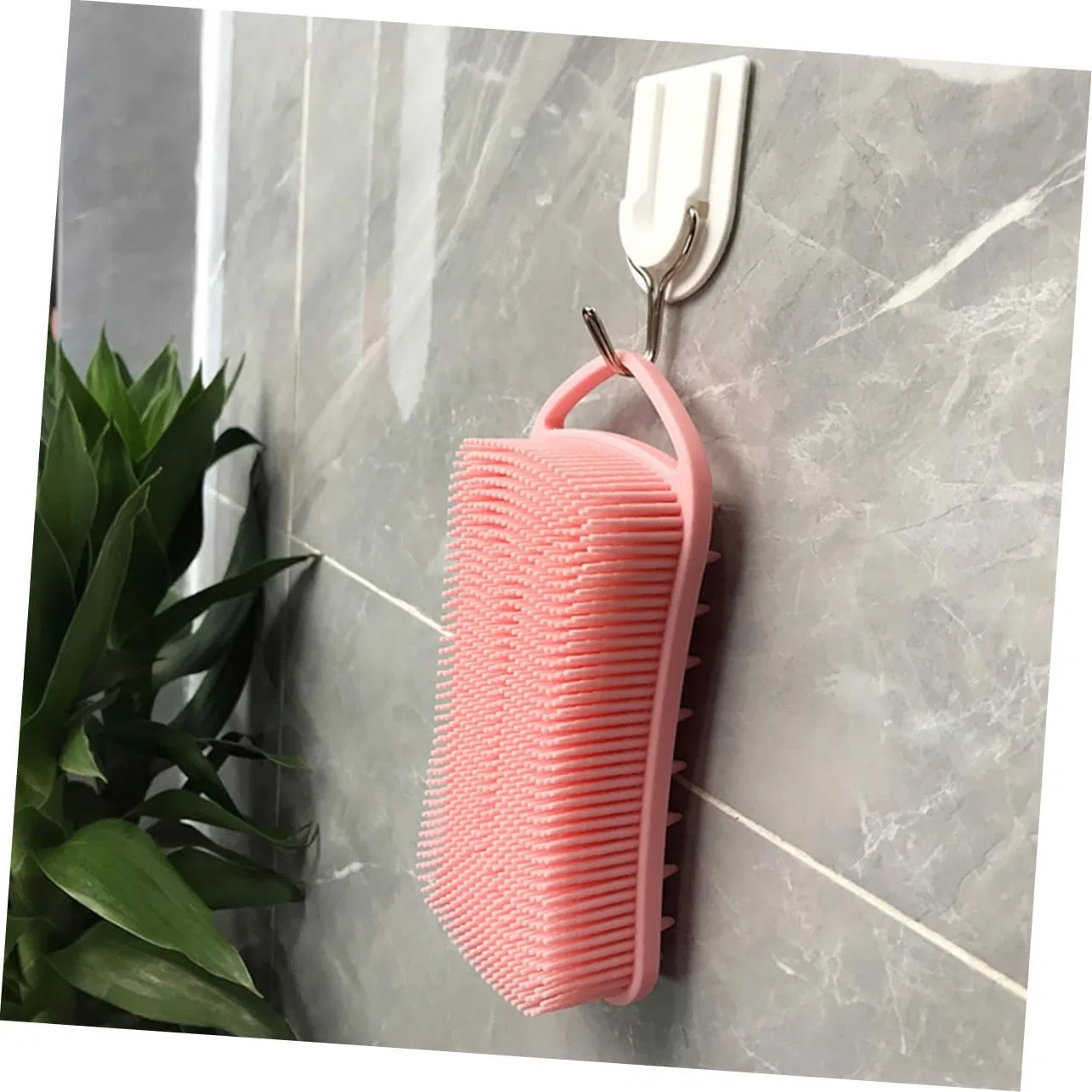 Силиконовая щетка для душа Beaupretty, 2 шт, 14.1x7x3.7 см, Розовый — фото 4