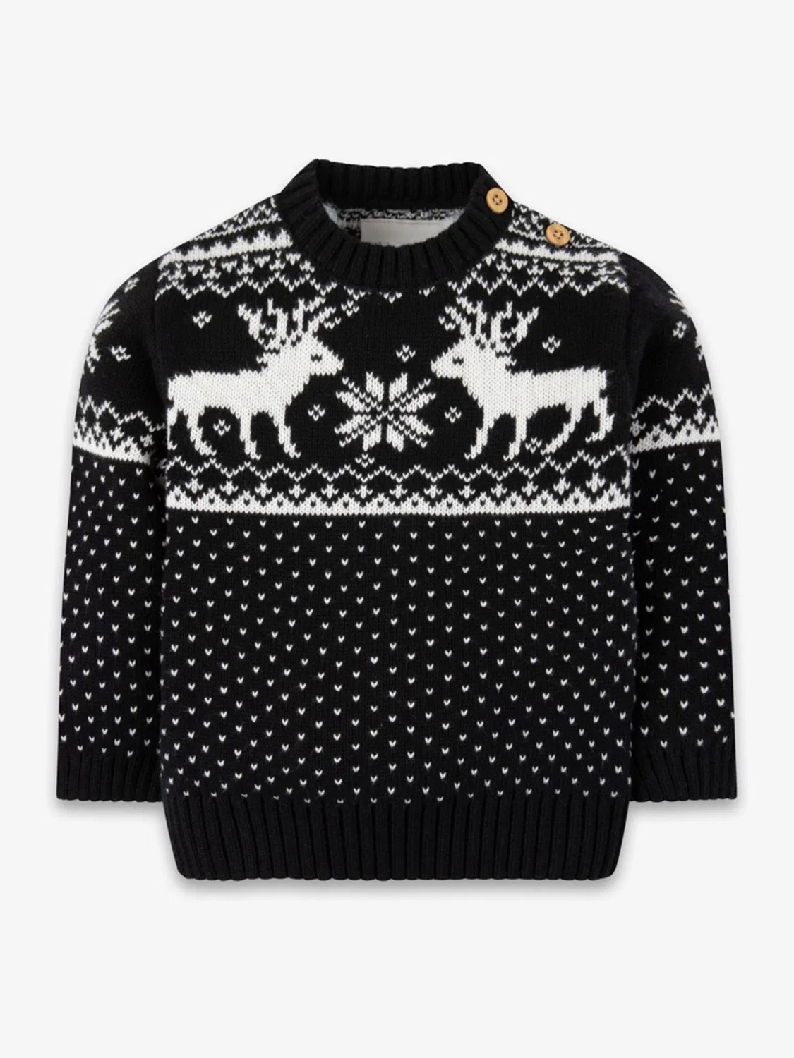 Джемпер с оленями, Fairisle The Little Tailor, черный