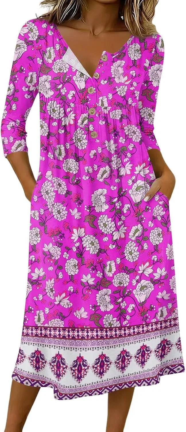 Платье повседневное с пуговицами LQbrE5pDMl260119037PYY, Purple