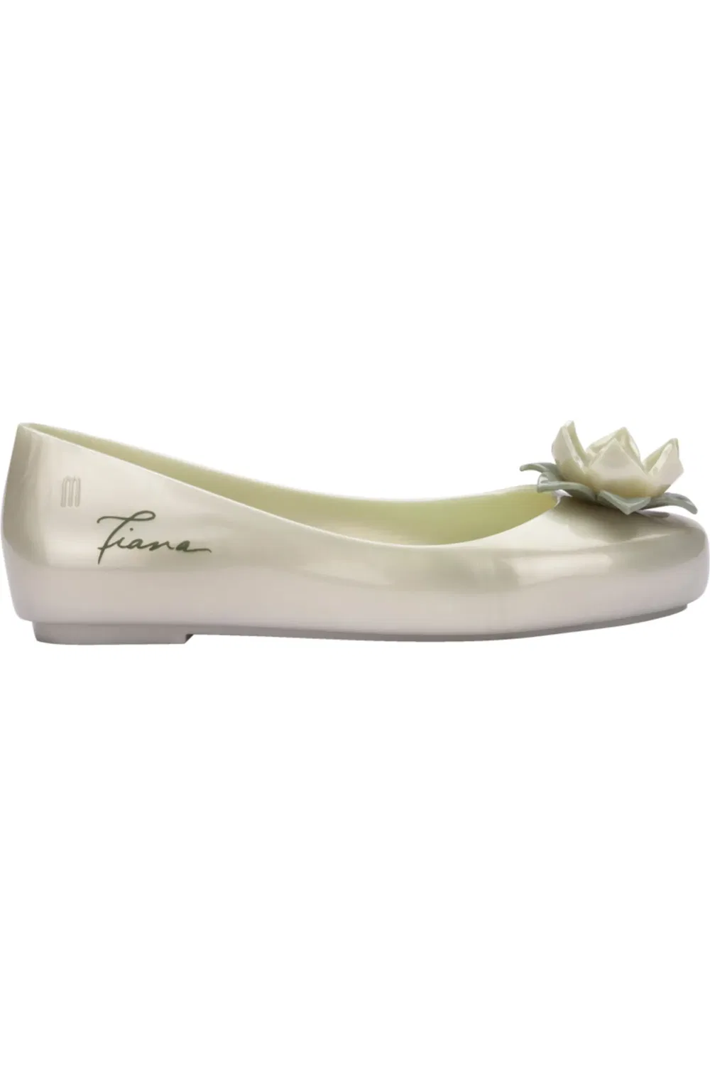 Детские туфли балетки с портретной стелькой Sweet Love Disney Princess Mini Melissa, белый/зеленый — фото 2