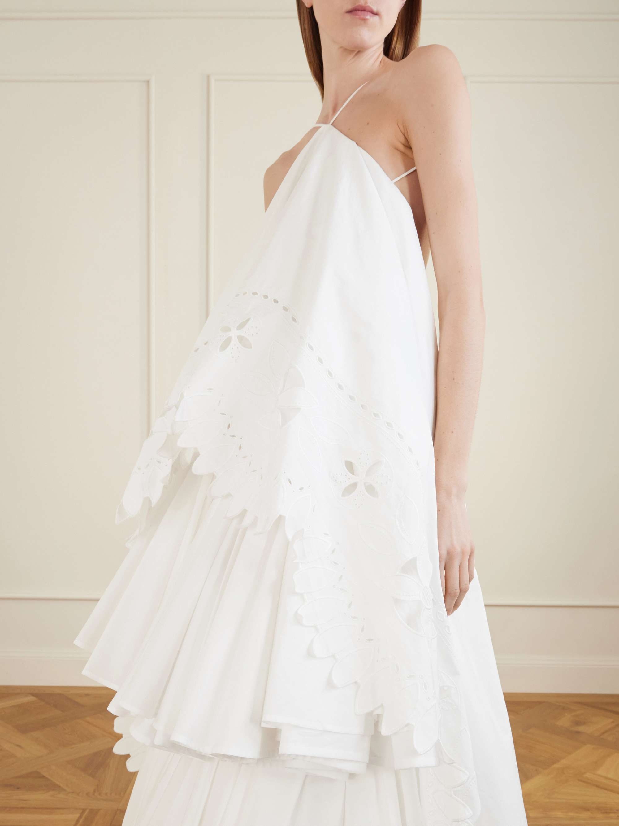 Платье Jacquemus La Robe Provençale Embroidered Cotton Maxi, белый — фото 4