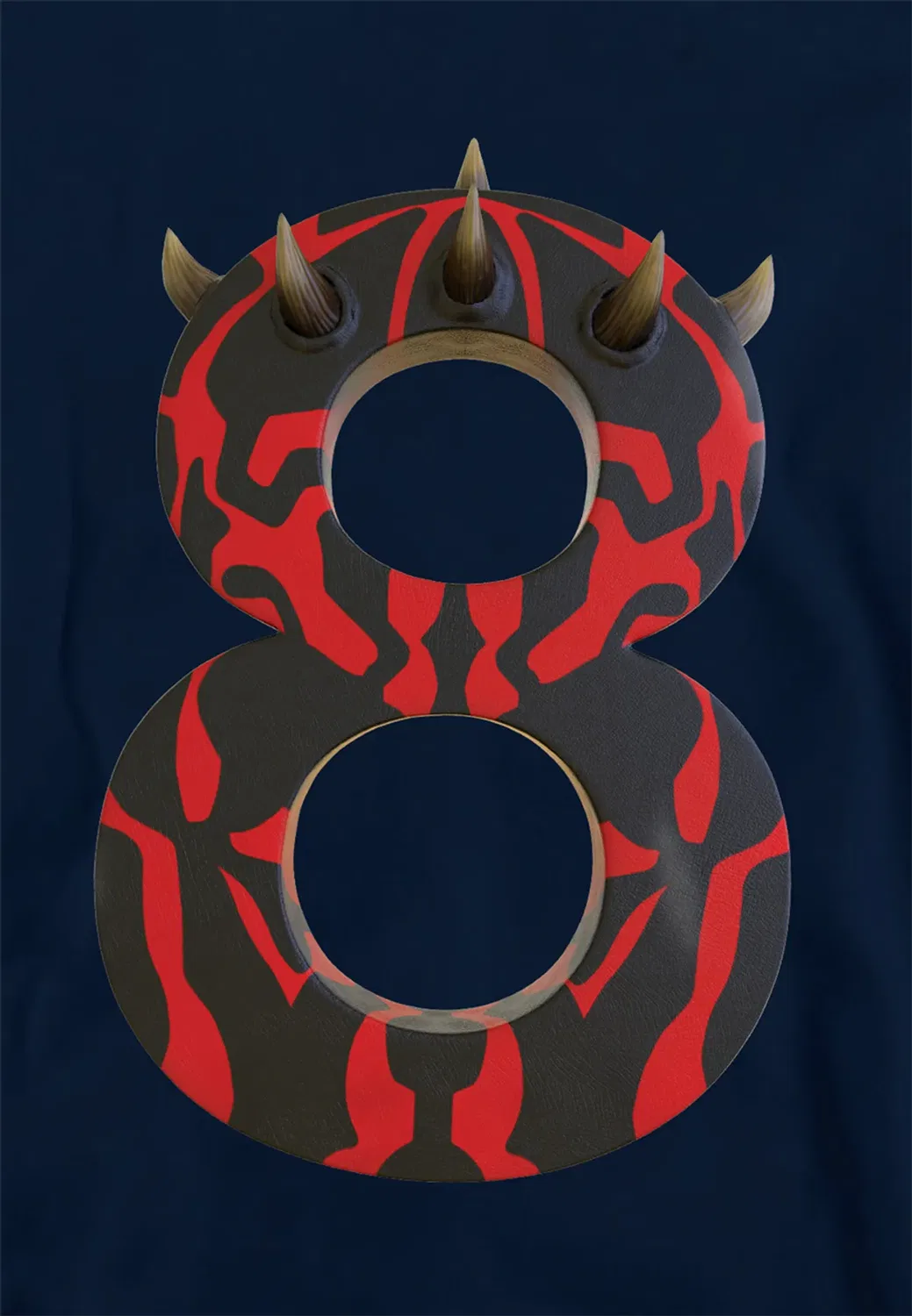 Детское худи с принтом Star Wars Darth Maul, Disney, Navy — фото 2