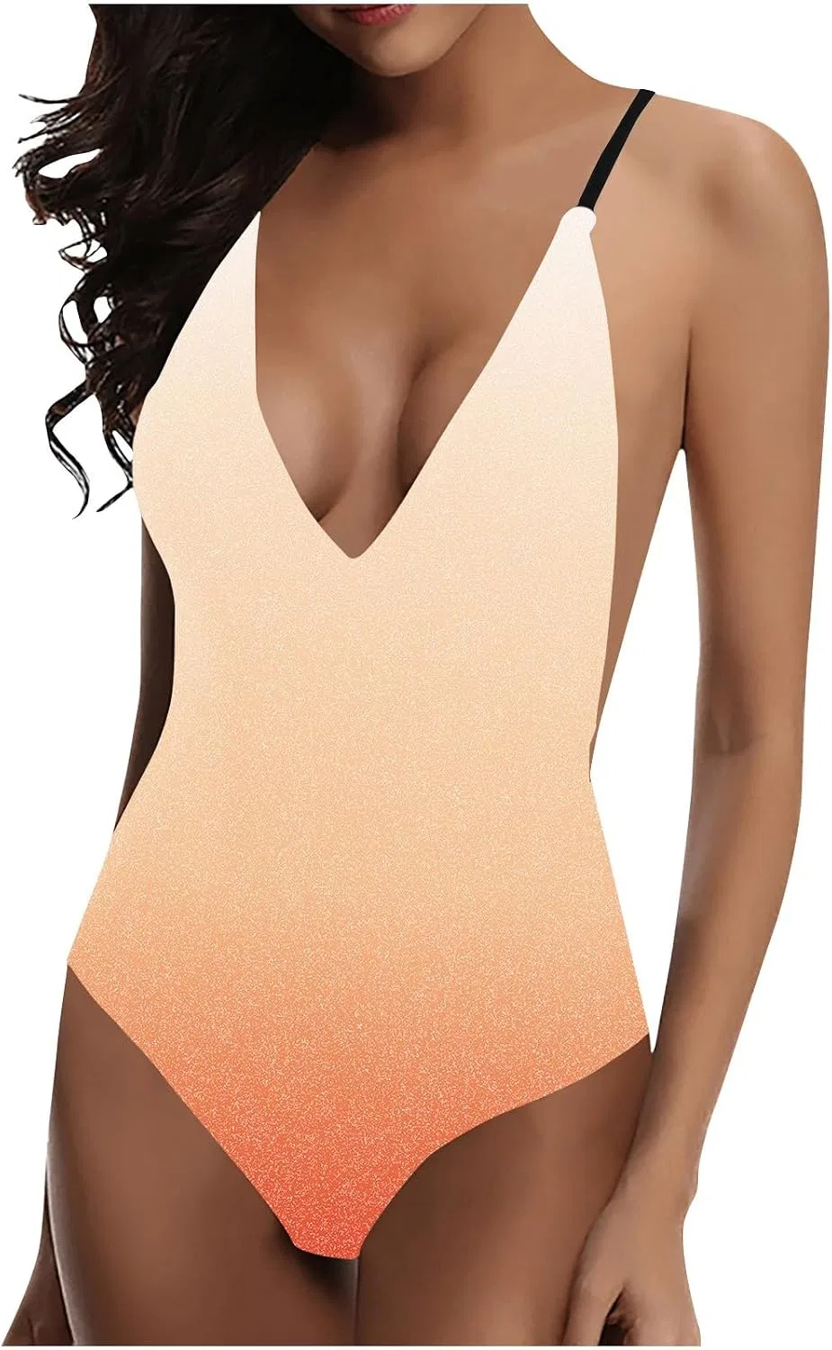 Женский слитный купальник с открытой спиной Gradient, Orange