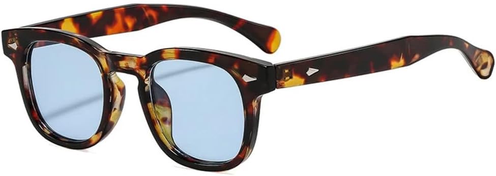 

Солнцезащитные очки UV400 с маленькой оправой и заклепками, прозрачные линзы, подходят для женщин и мужчин, для бега и занятий спортом на открытом воздухе UYPTK, Leopard Blue