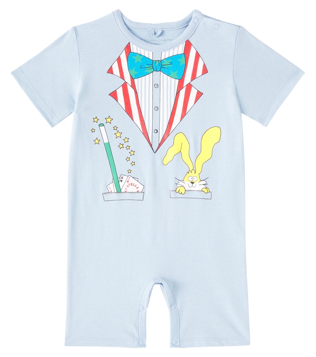 

Детский комбинезон из хлопка с принтом Stella McCartney Kids, светло-синий