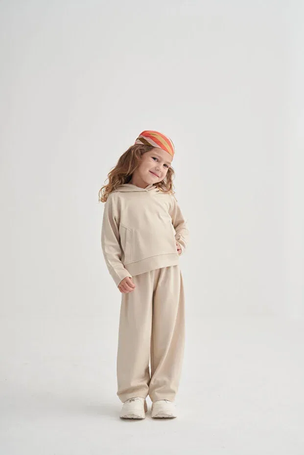 Детский комплект для девочек с капюшоном Oliven The Kid, Nude Color — фото 2