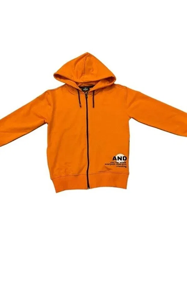 Детский кардиган для мальчиков с капюшоном Zekids, Orange — фото 3