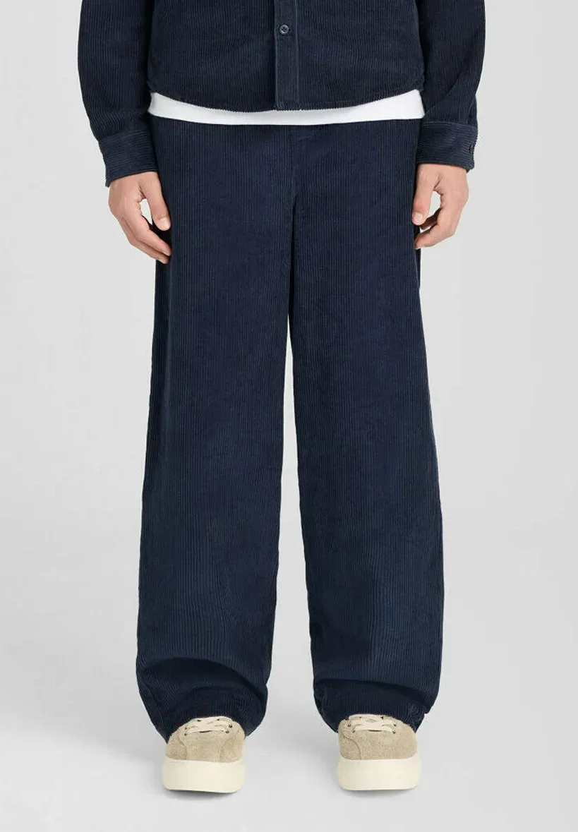 Брюки прямого кроя из вельвета - брюки Lyle & Scott, Z Dark Navy — фото 2