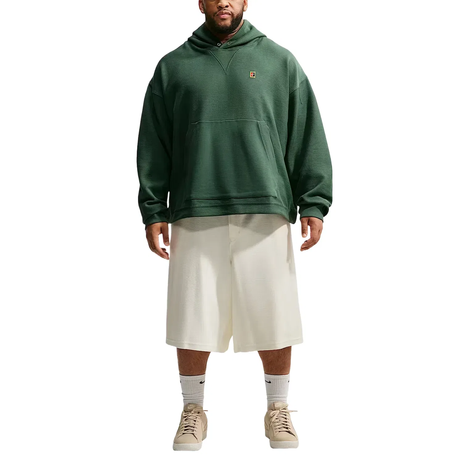 Мужское худи из футера с капюшоном Nike Club Rules French Terry Fir Sail, зеленый — фото 2