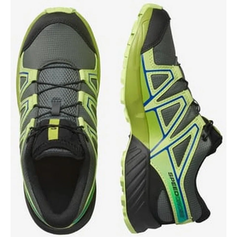 Детские кроссовки для outdoor с протектором Salomon Speedcross J, Зеленый — фото 4
