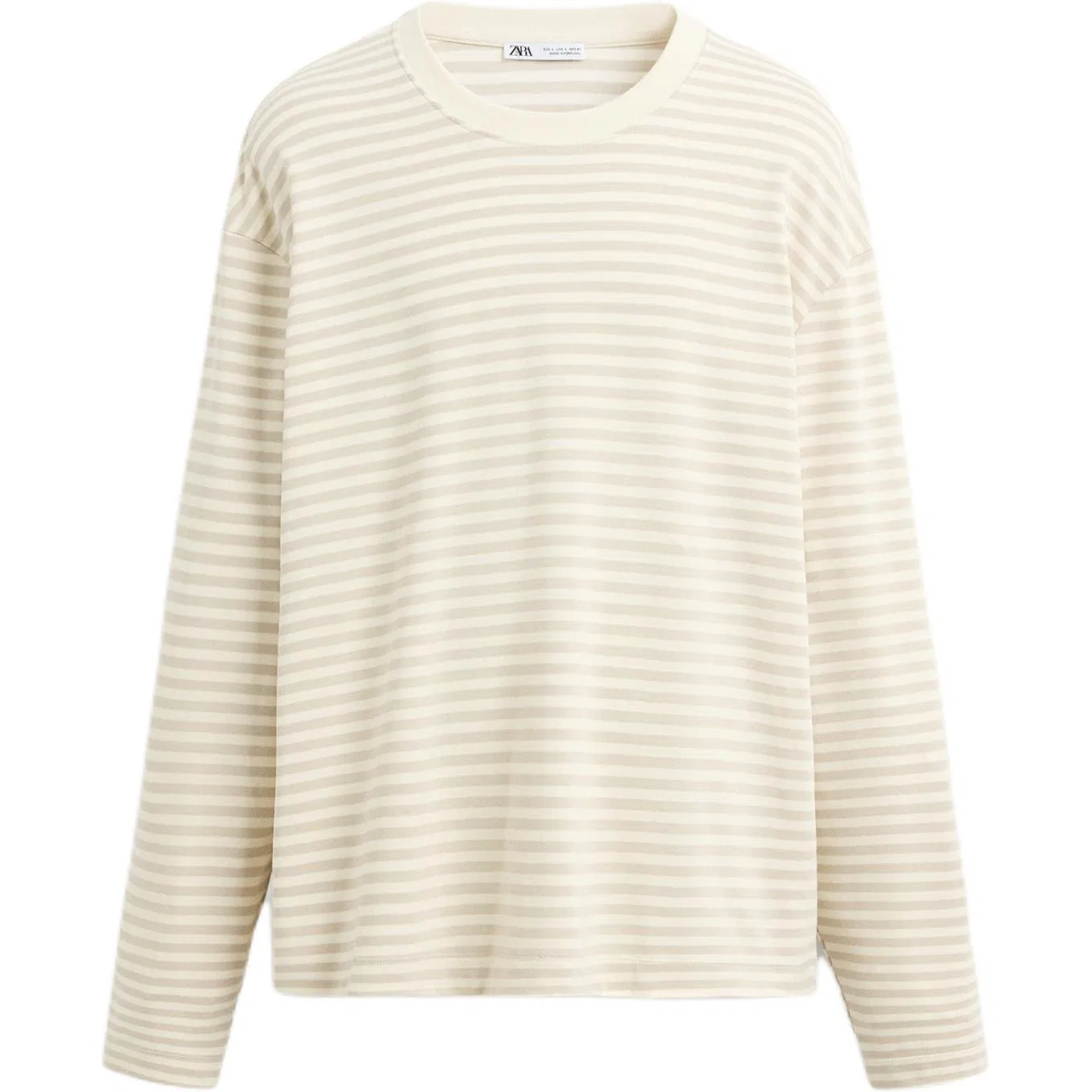 Мужская футболка с круглым вырезом Beige ZARA, Beige