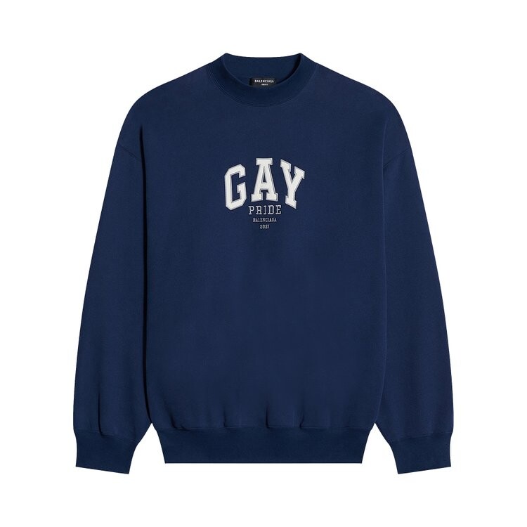 

Толстовка Balenciaga Pride 2021 Crewneck 'Navy/White/Grey', белый