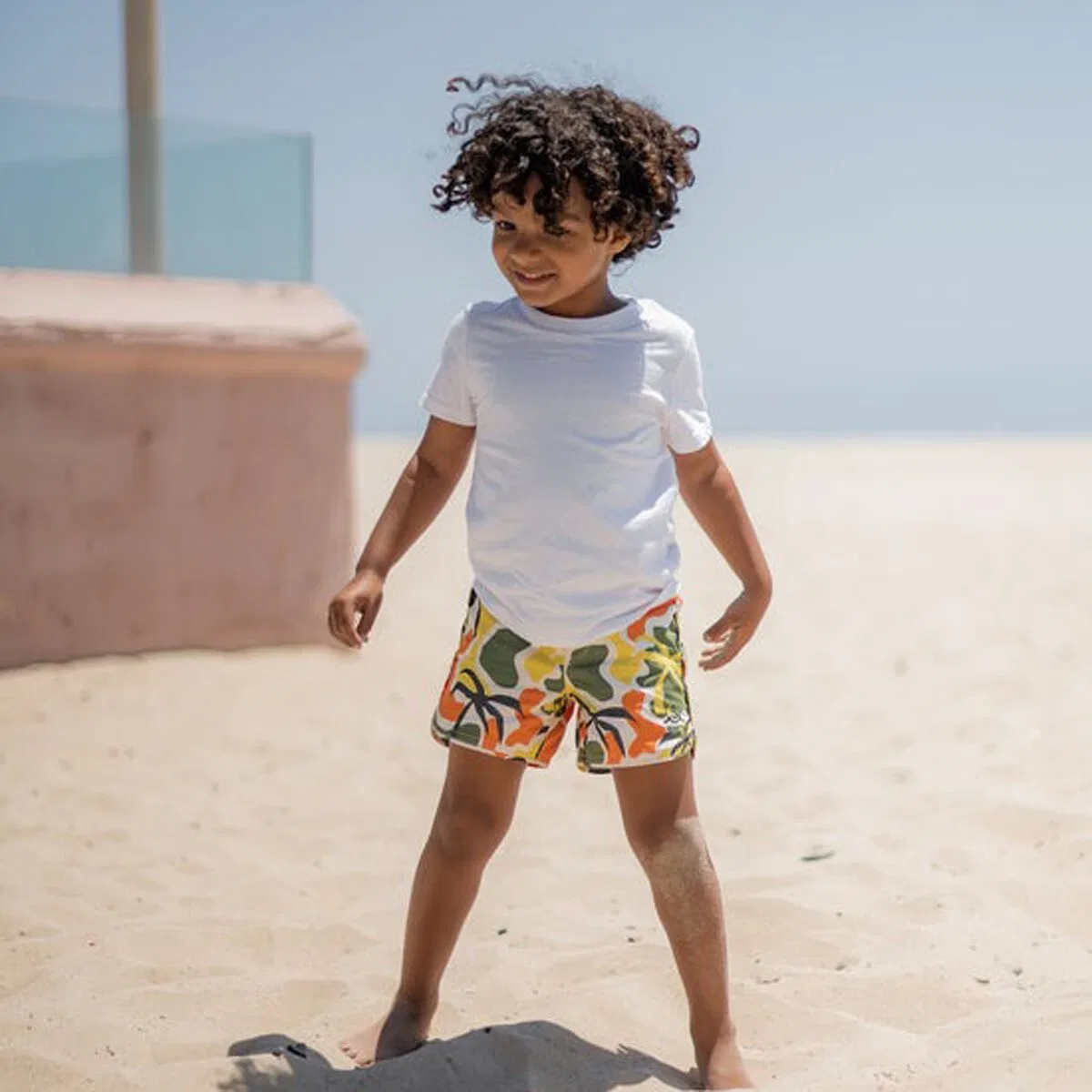 Детские шорты для плавания с принтом Palm Tree Camo Boardshort Seaesta Surf, оранжевый — фото 2