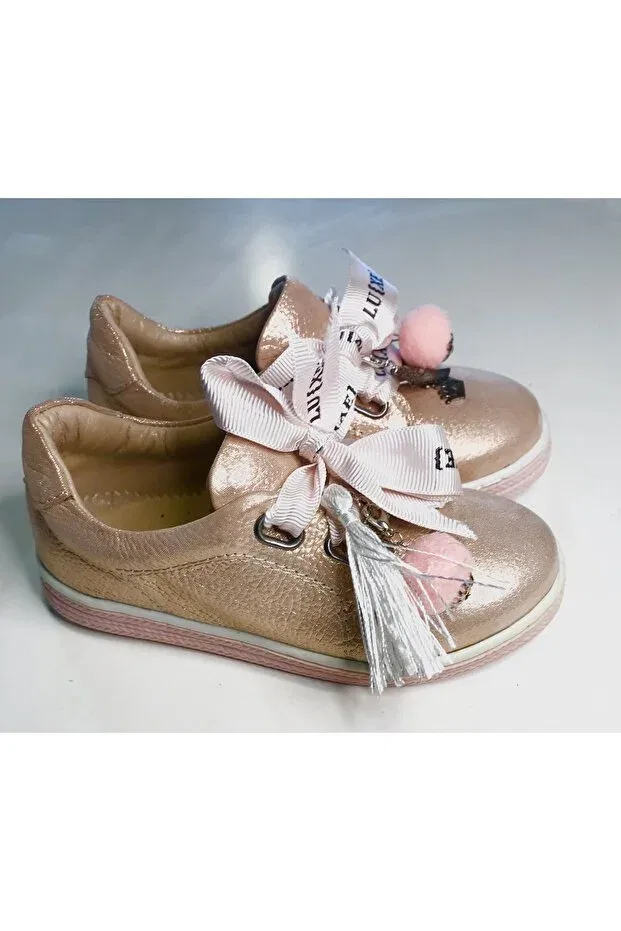 Детские туфли для девочек кожаные Lamiba, Pink Silvery