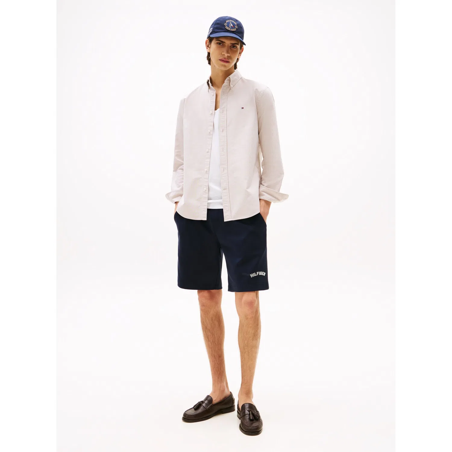 Мужская классическая рубашка с длинным рукавом Solid Heritage Oxford Tommy Hilfiger, Safari Canvas — фото 3