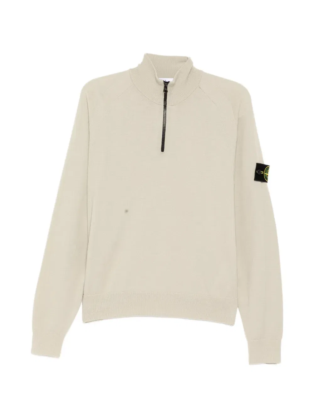 Джемпер с воротником-стойкой и нашивкой-компасом Stone Island, бежевый