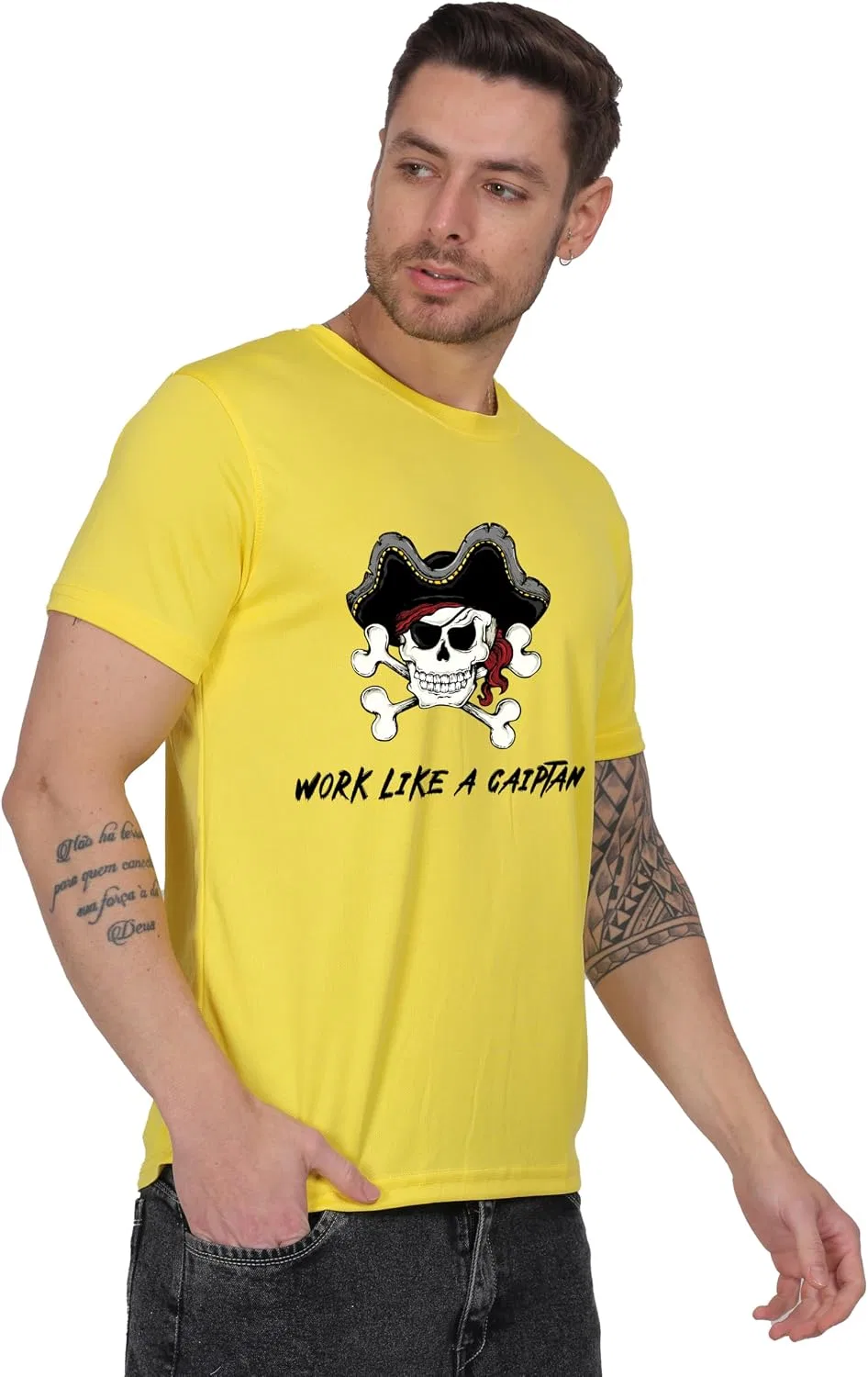 Мужская футболка с принтом Regular Fit Generic, Yellow — фото 4