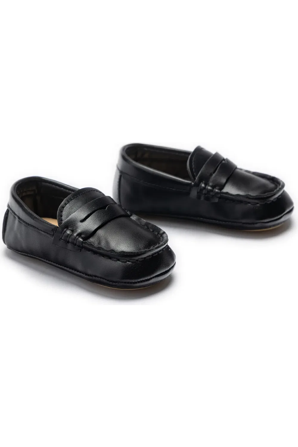 Ботиночки для малышей лоферы на плоской подошве MOUSTACHE, черный — фото 3