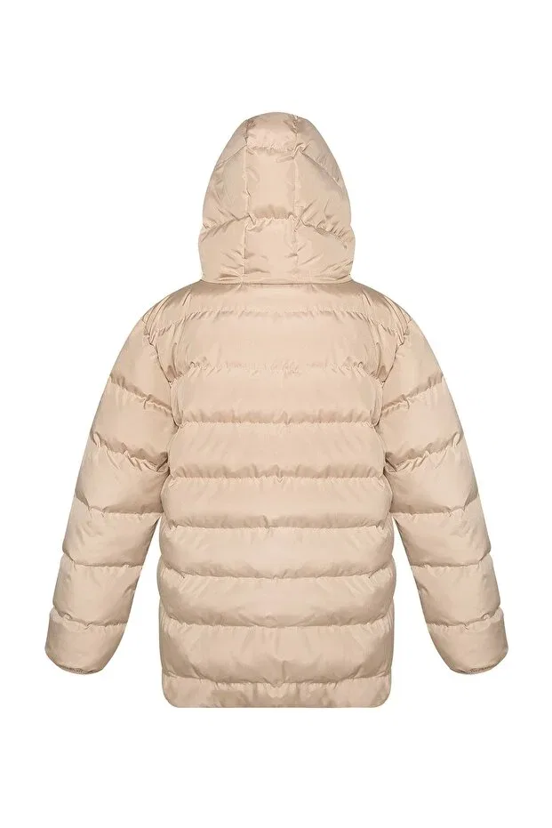 Детское пальто для девочек пуховое с капюшоном Waiter boy Men Anorak, Beige — фото 2